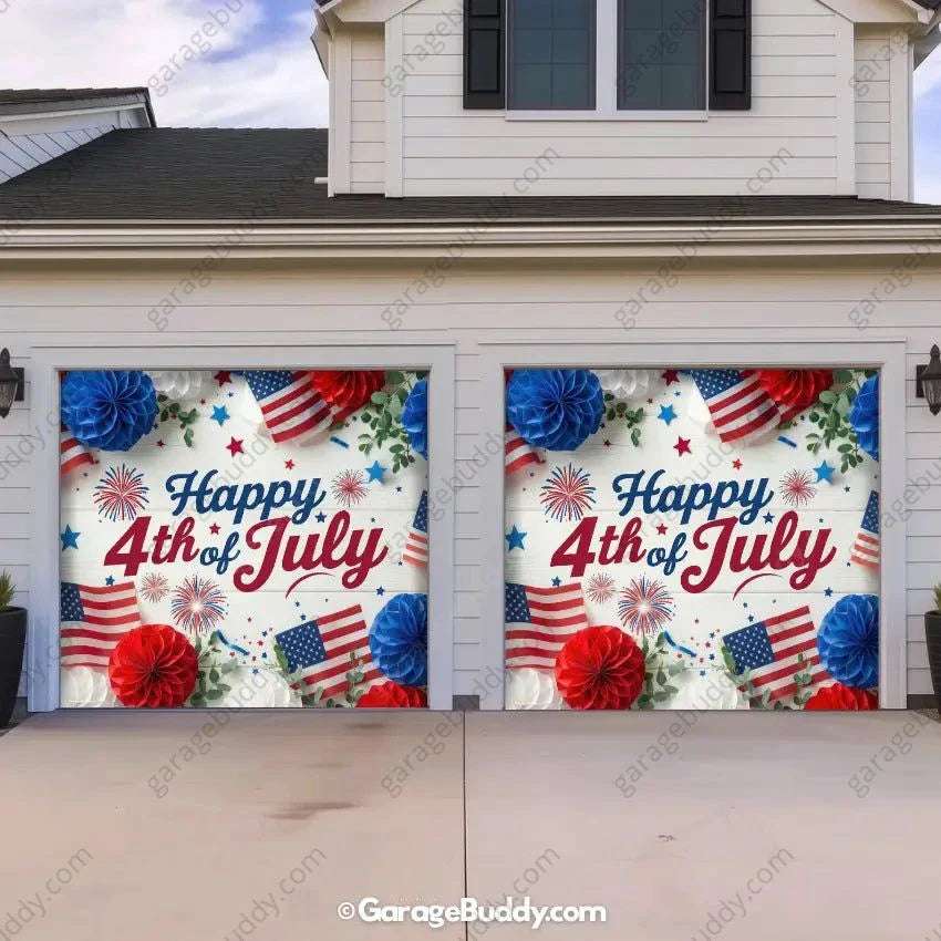 Happy 4th of July | Patriotic Garage Door Cover