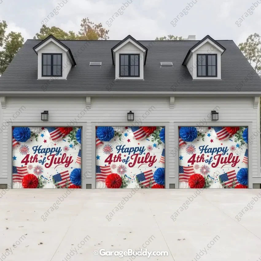 Happy 4th of July | Patriotic Garage Door Cover