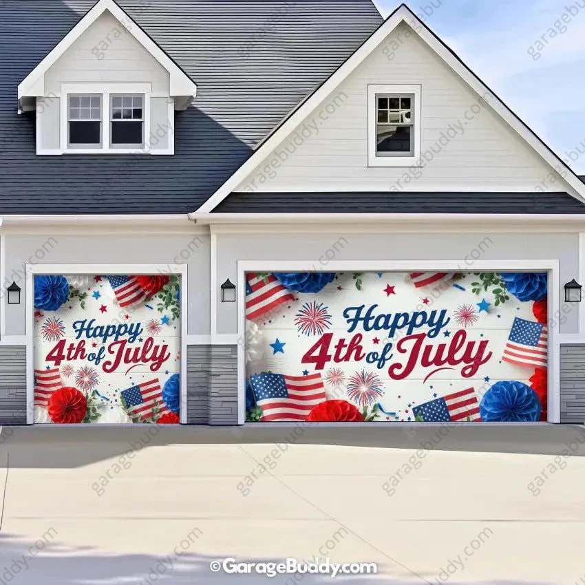 Happy 4th of July | Patriotic Garage Door Cover