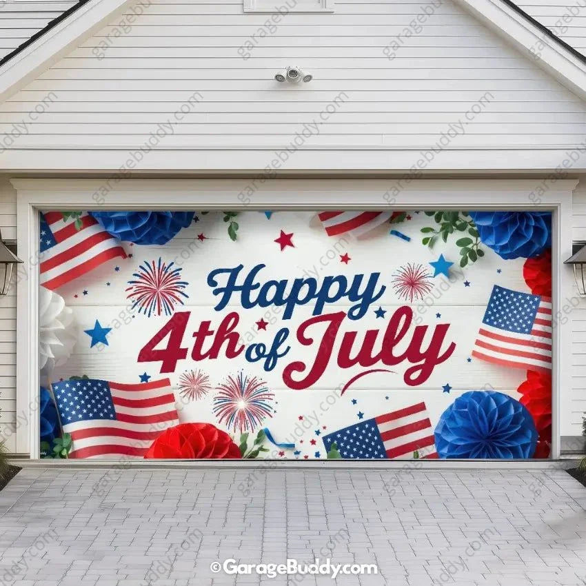 Happy 4th of July | Patriotic Garage Door Cover