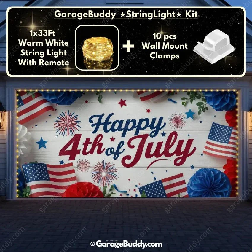 Happy 4th of July | Patriotic Garage Door Cover