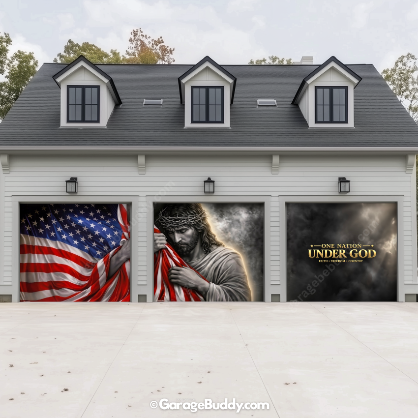 One Nation Under God | Patriotic Garage Door Cover