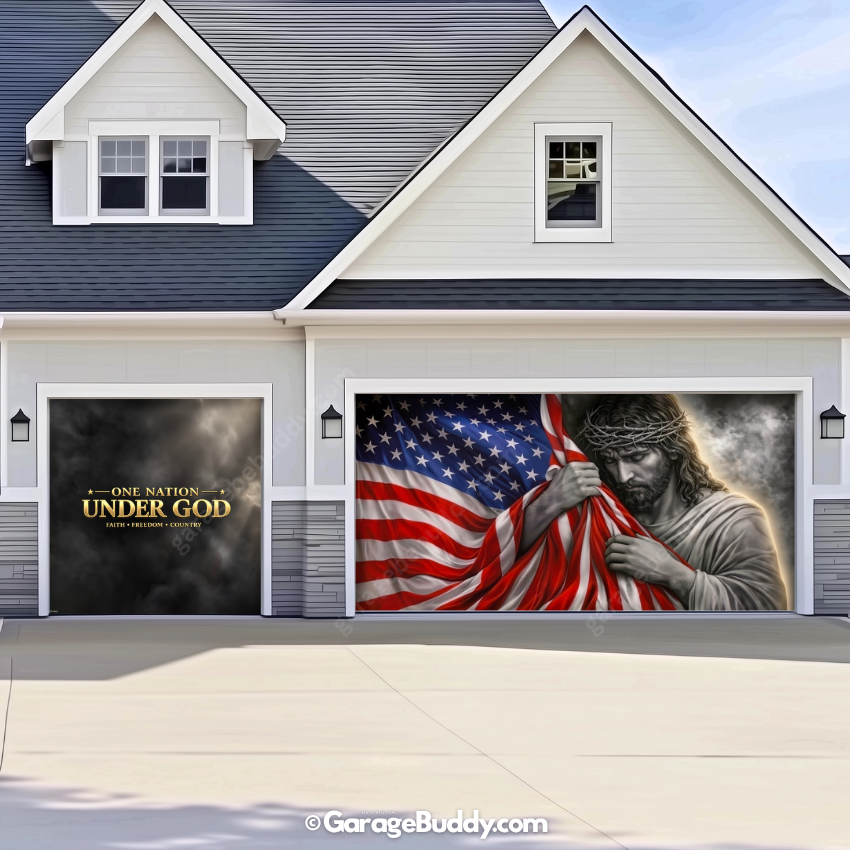 One Nation Under God | Patriotic Garage Door Cover