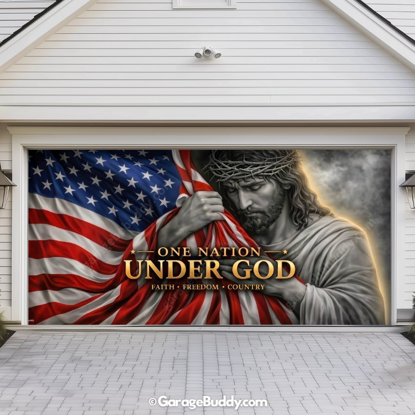One Nation Under God | Patriotic Garage Door Cover