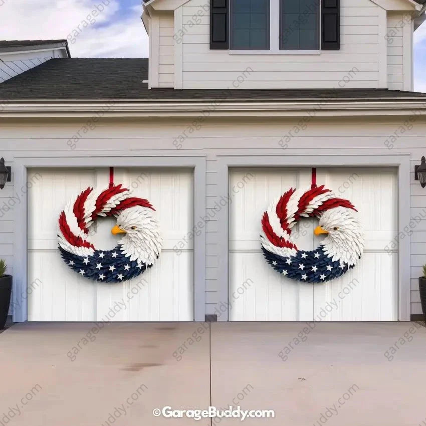 Patriotic Eagle Wreath | Patriotic Garage Door Cover