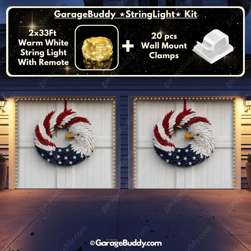 Patriotic Eagle Wreath | Patriotic Garage Door Cover