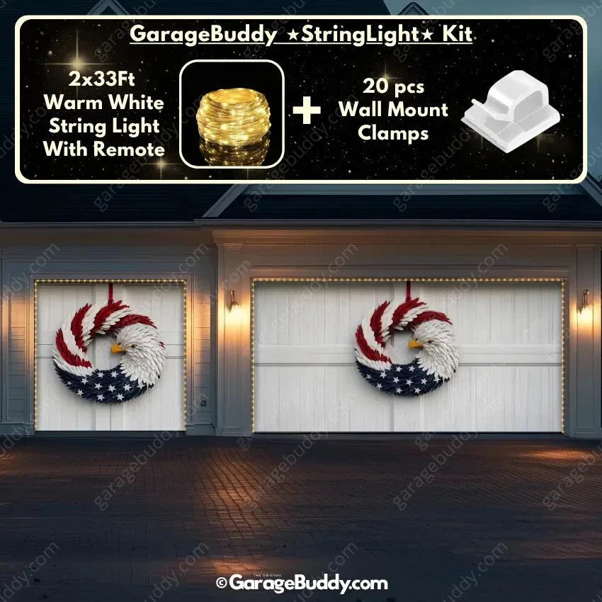Patriotic Eagle Wreath | Patriotic Garage Door Cover