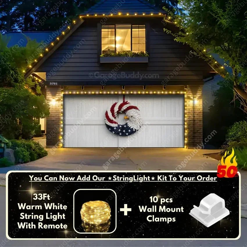 Patriotic Eagle Wreath | Patriotic Garage Door Cover