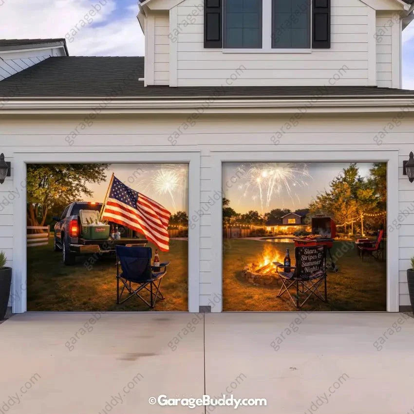 Stars Stripes & Summer Nights | Patriotic Garage Door Cover