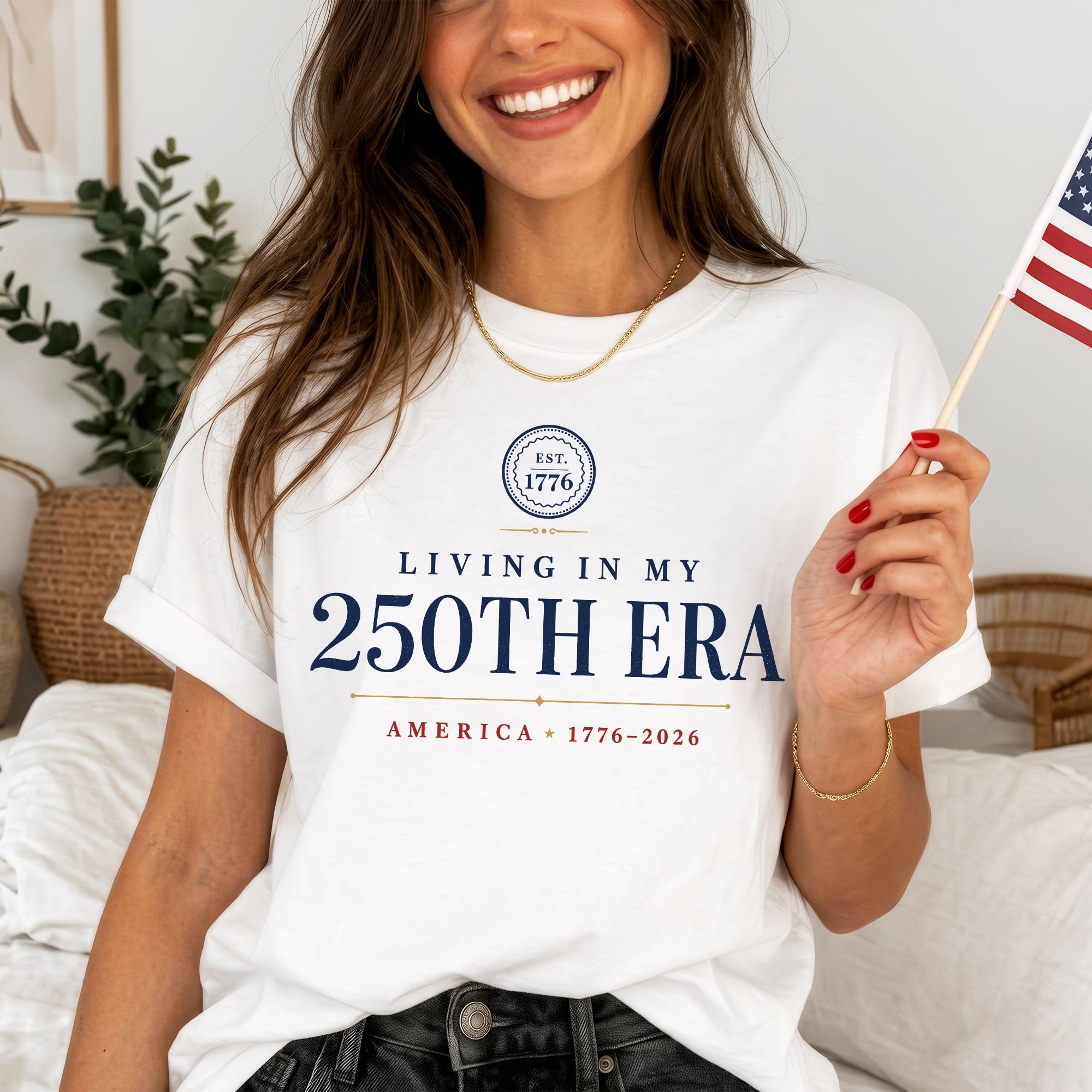 Living in my 250th ERA Stamp est 1776, America Semiquincentennial Shirt