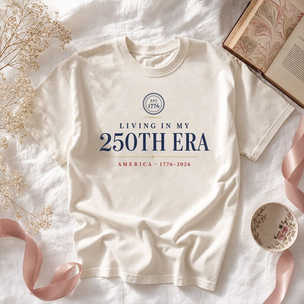 Living in my 250th ERA Stamp est 1776, America Semiquincentennial Shirt