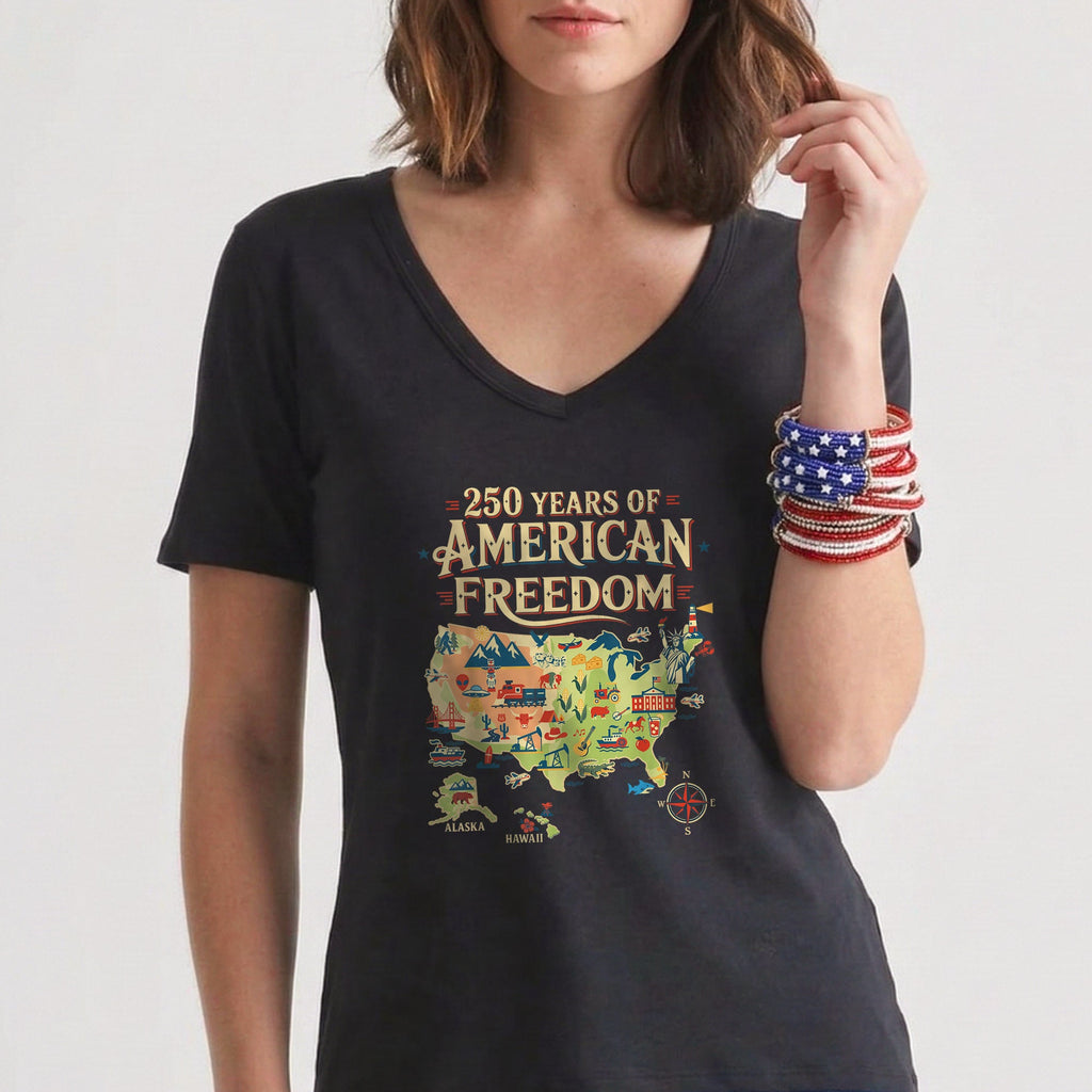 250 Years United States Map Patriotic Art for Freedom Lovers