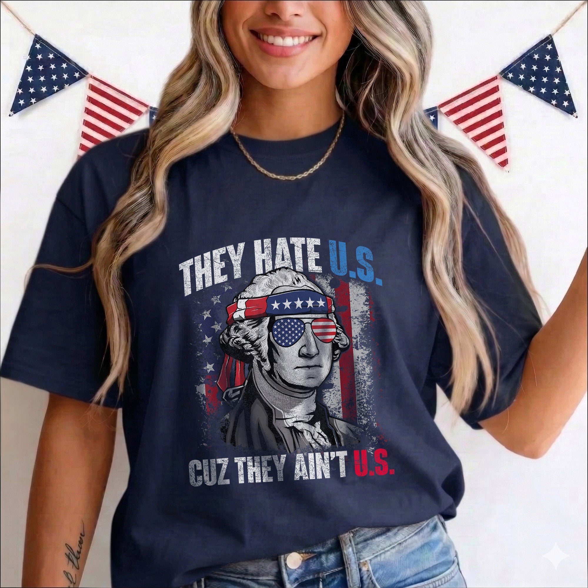 250th They Hate Us Cuz They Ain't Us USA American Flag