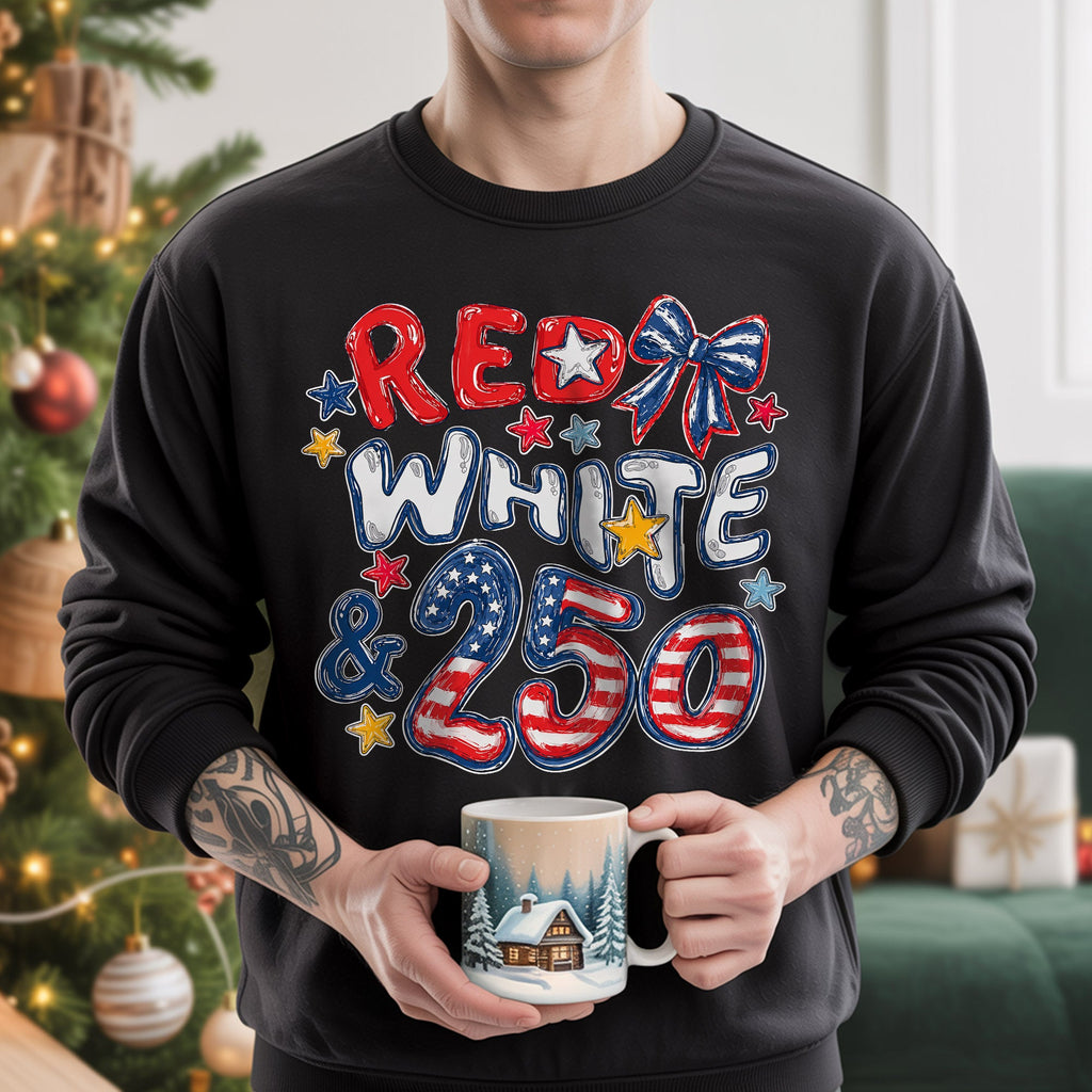 Red White 250th Coquette Bow - America's 250th Anniversary Shirt