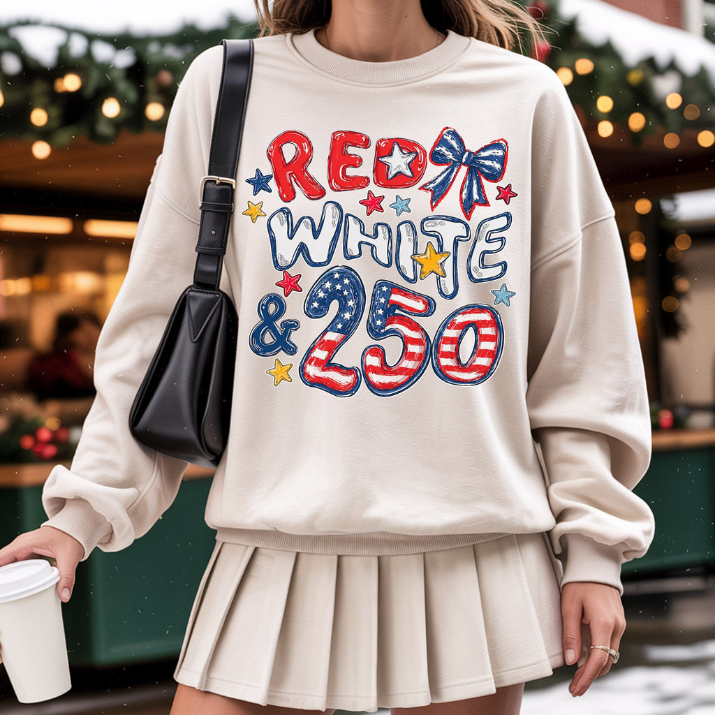 Red White 250th Coquette Bow - America's 250th Anniversary Shirt