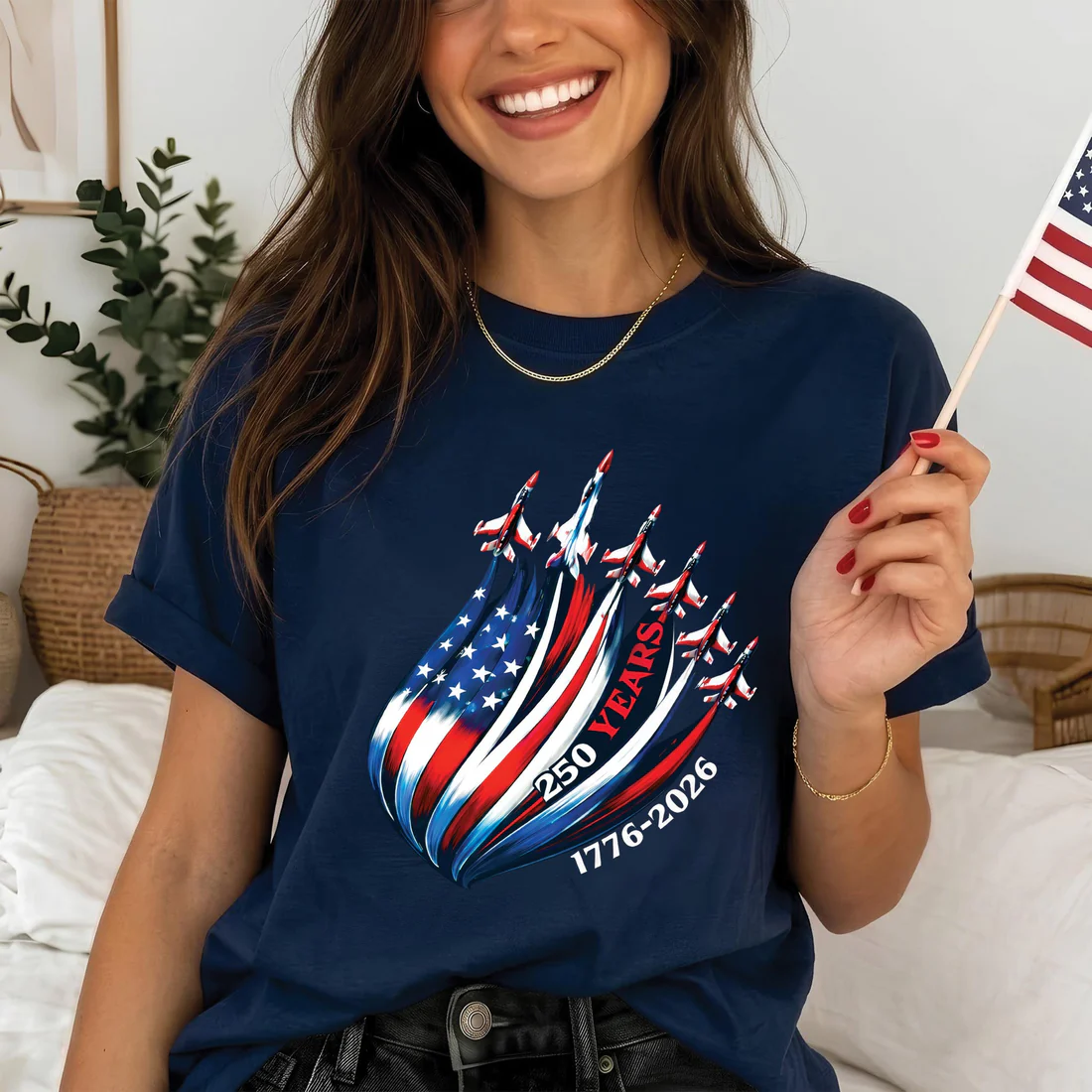 USA 250th Anniversary Shirt 1776–2026 – Patriotic American Flag Jet Unisex
