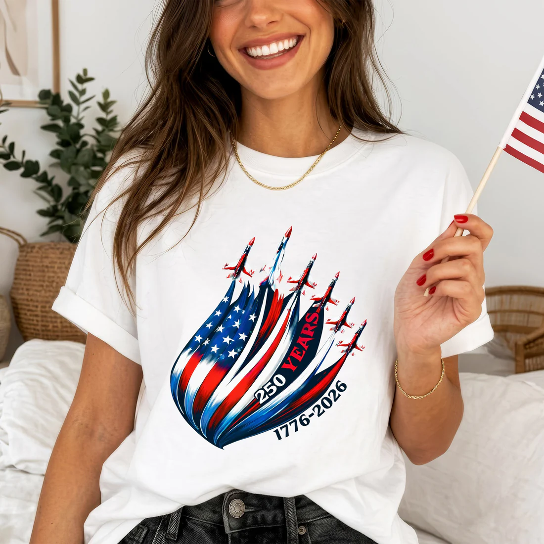 USA 250th Anniversary Shirt 1776–2026 – Patriotic American Flag Jet Unisex