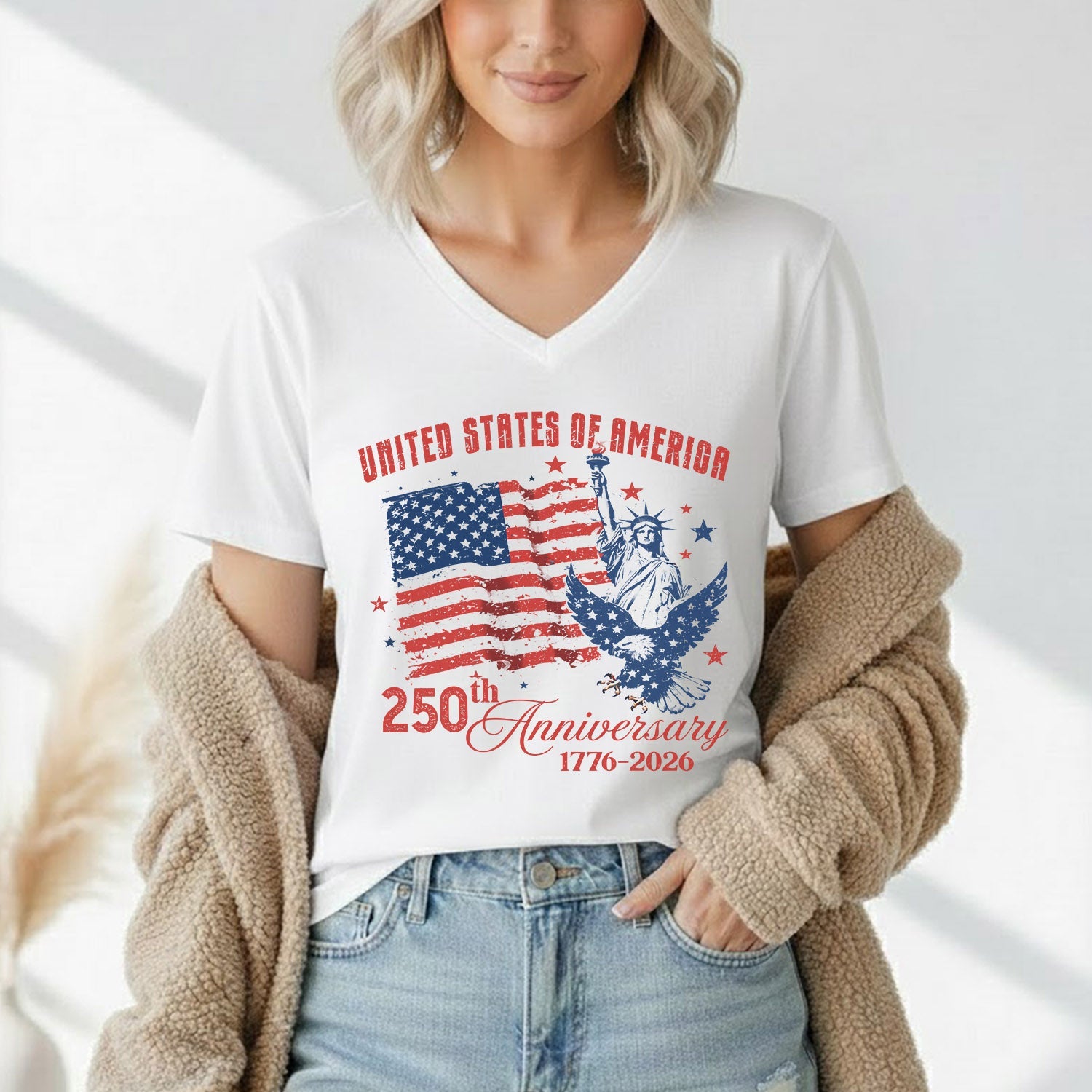 250th Anniversary Shirt Patriotic Vintage Flag 4th of July Independence