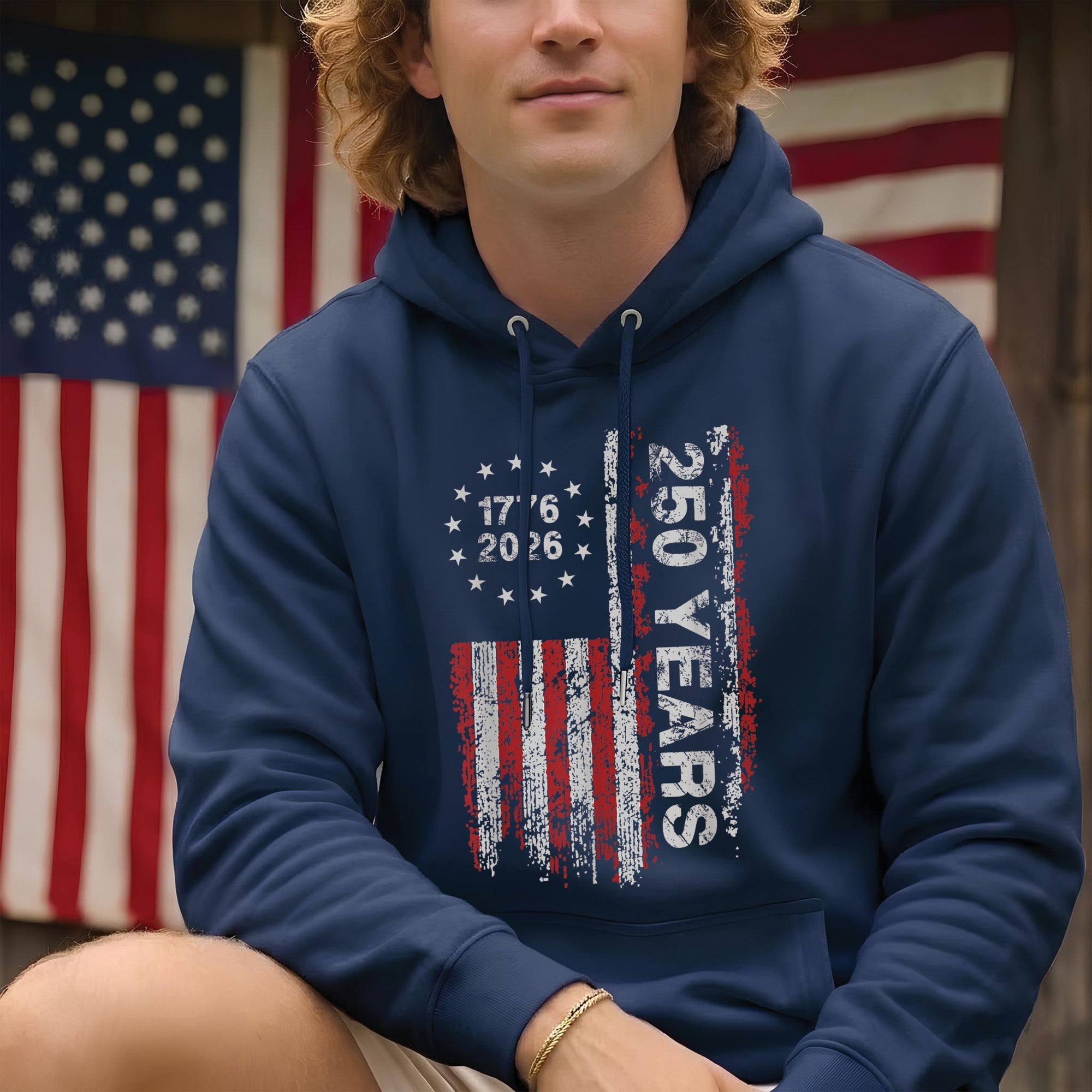 America's 250th Anniversary Patriotic Flag - 1776-2026 Grunge Style Unisex Shirt