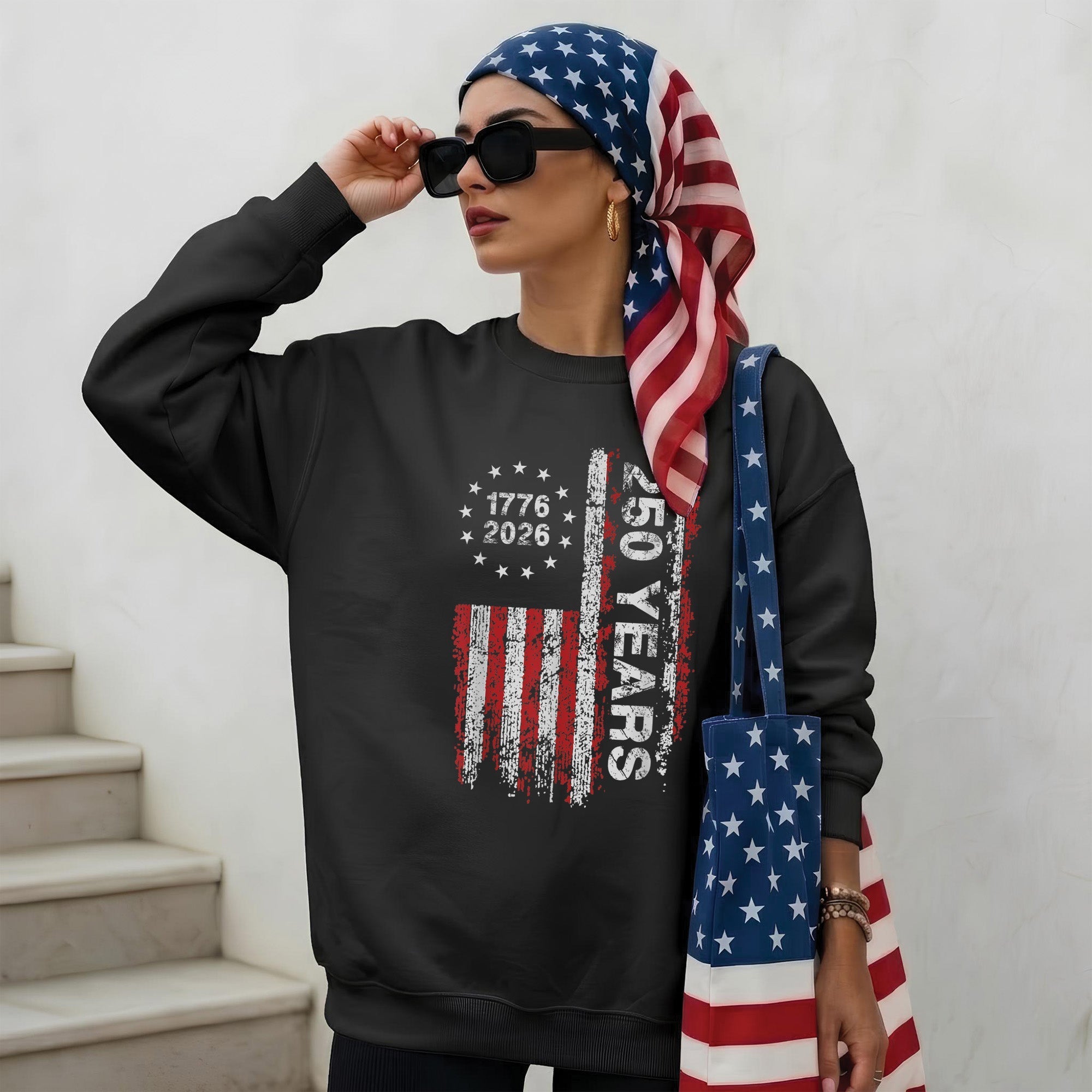 America's 250th Anniversary Patriotic Flag - 1776-2026 Grunge Style Unisex Shirt