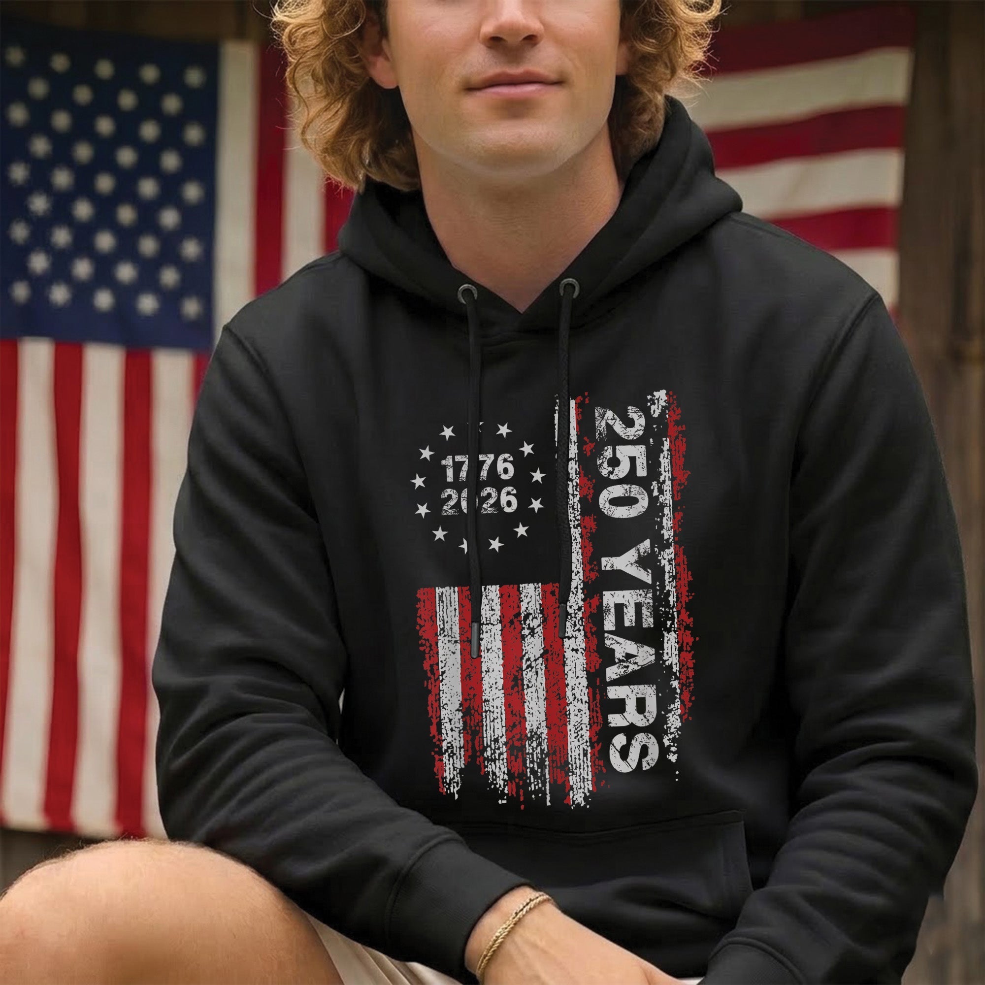 America's 250th Anniversary Patriotic Flag - 1776-2026 Grunge Style Unisex Shirt