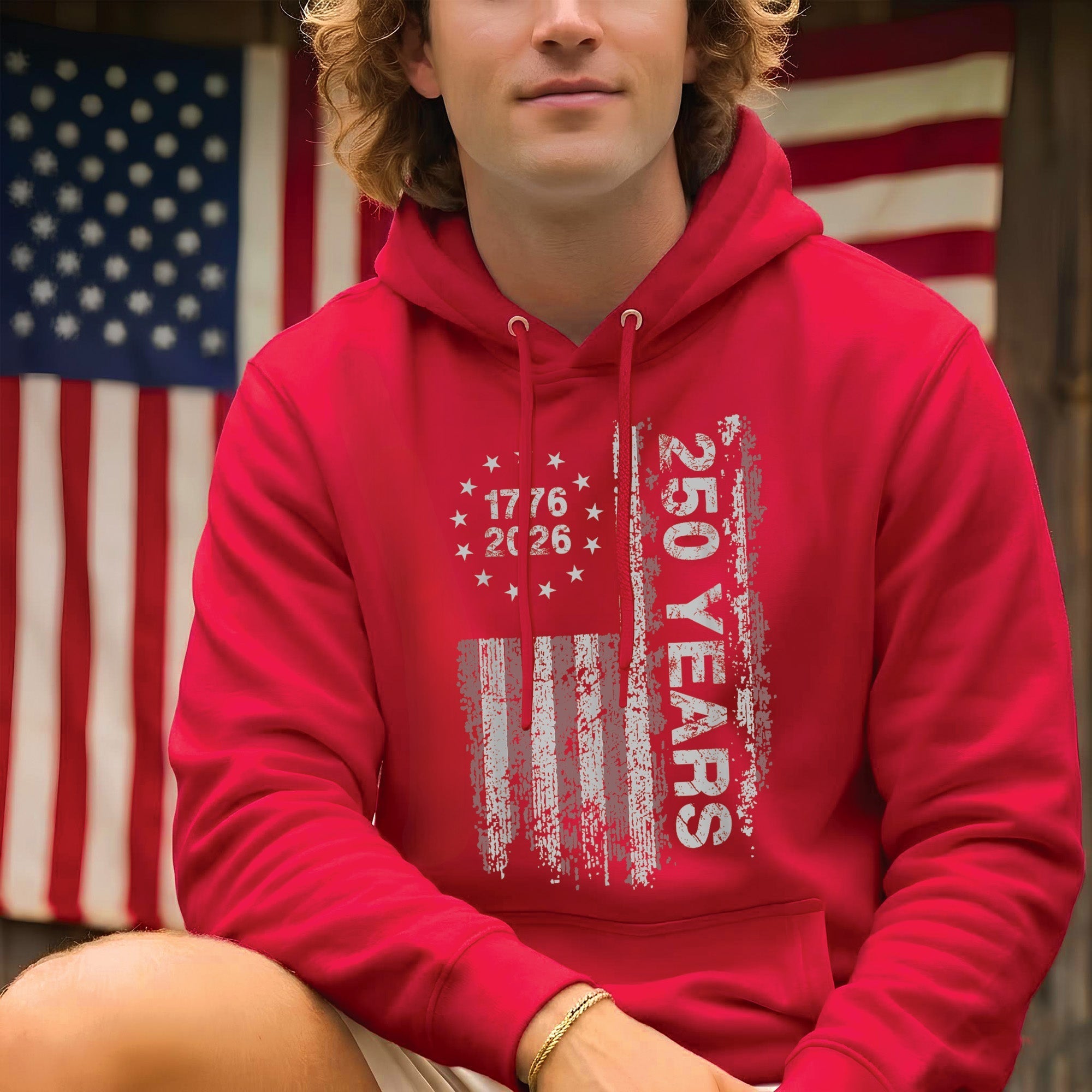 America's 250th Anniversary Patriotic Flag - 1776-2026 Grunge Style Unisex Shirt