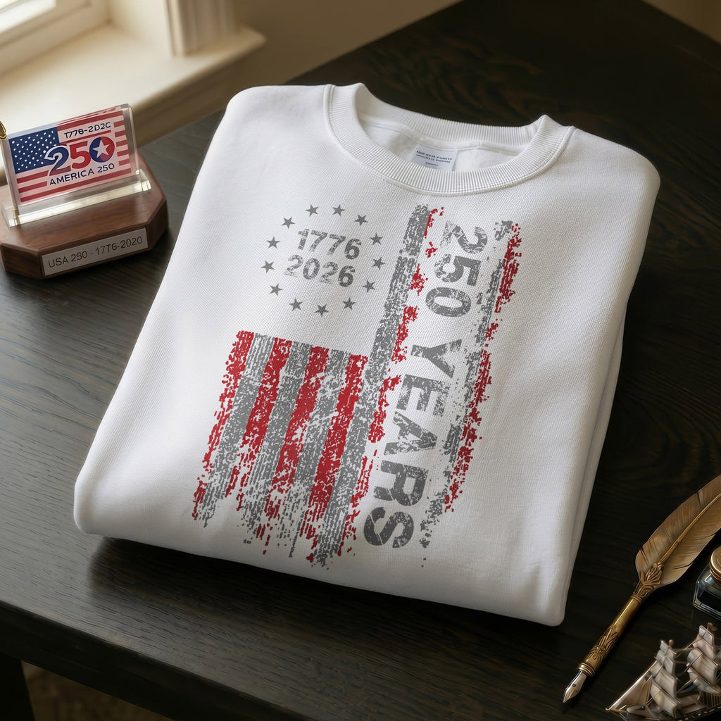 America's 250th Anniversary Patriotic Flag - 1776-2026 Grunge Style Unisex Shirt