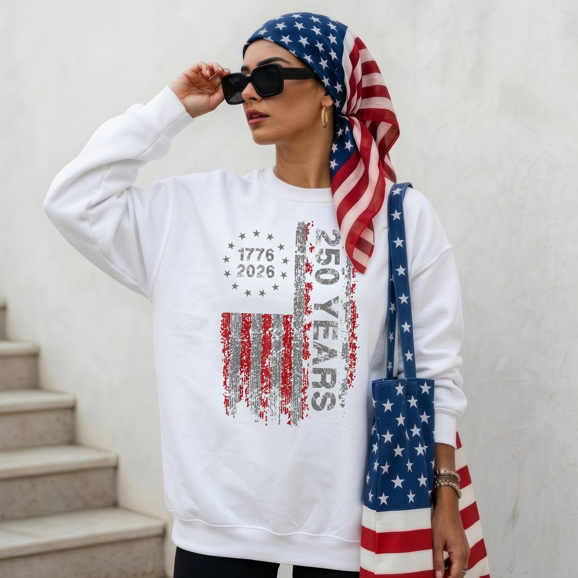 America's 250th Anniversary Patriotic Flag - 1776-2026 Grunge Style Unisex Shirt