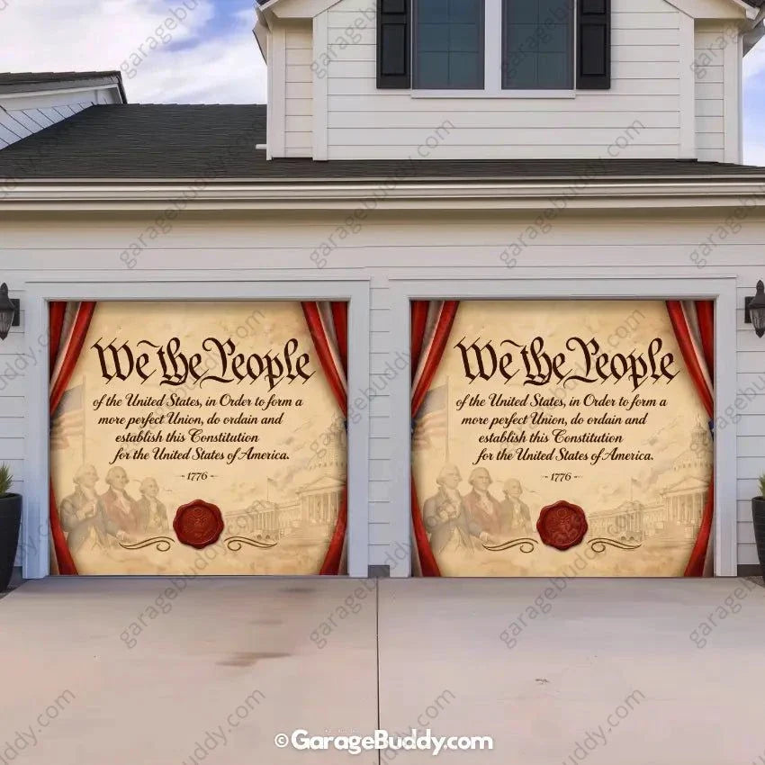 We the People | Patriotic Constitution Garage Door Cover