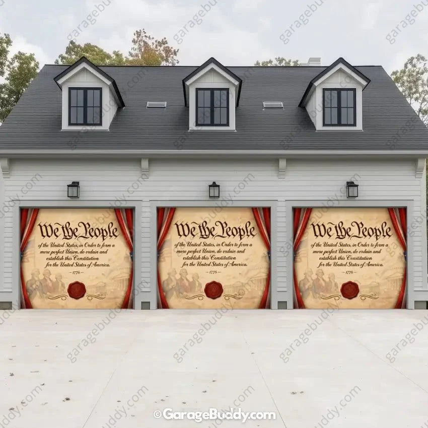 We the People | Patriotic Constitution Garage Door Cover