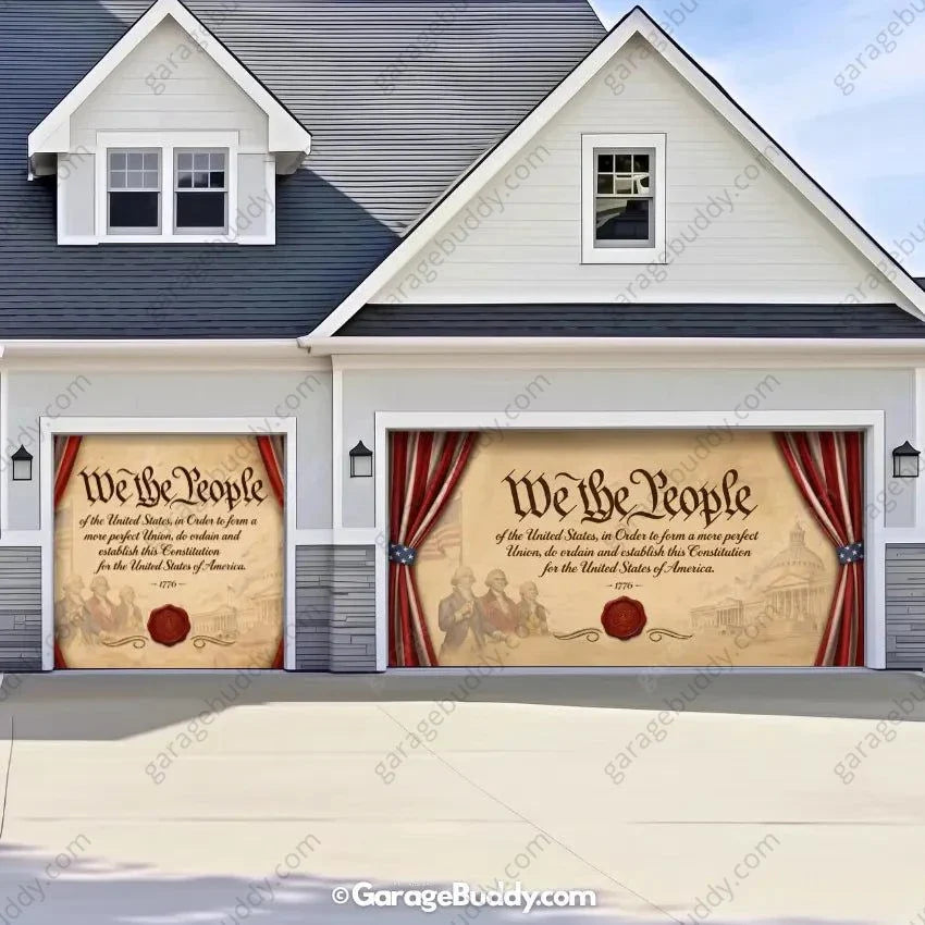 We the People | Patriotic Constitution Garage Door Cover
