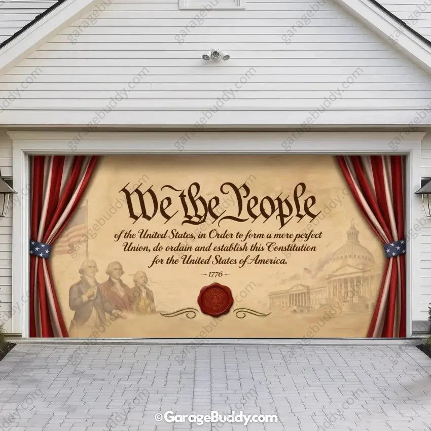We the People | Patriotic Constitution Garage Door Cover