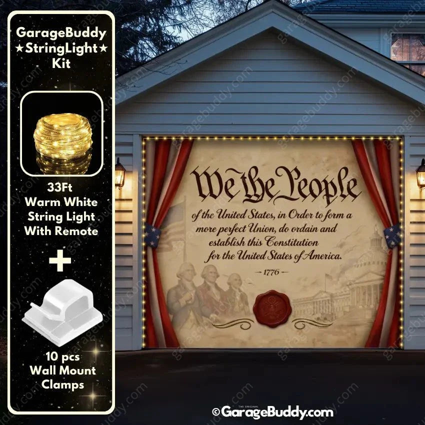 We the People | Patriotic Constitution Garage Door Cover