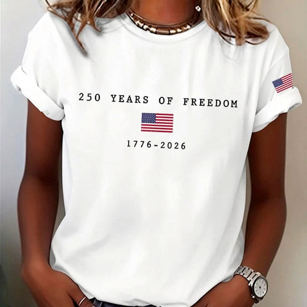 Women's America Flag Print T-shirt