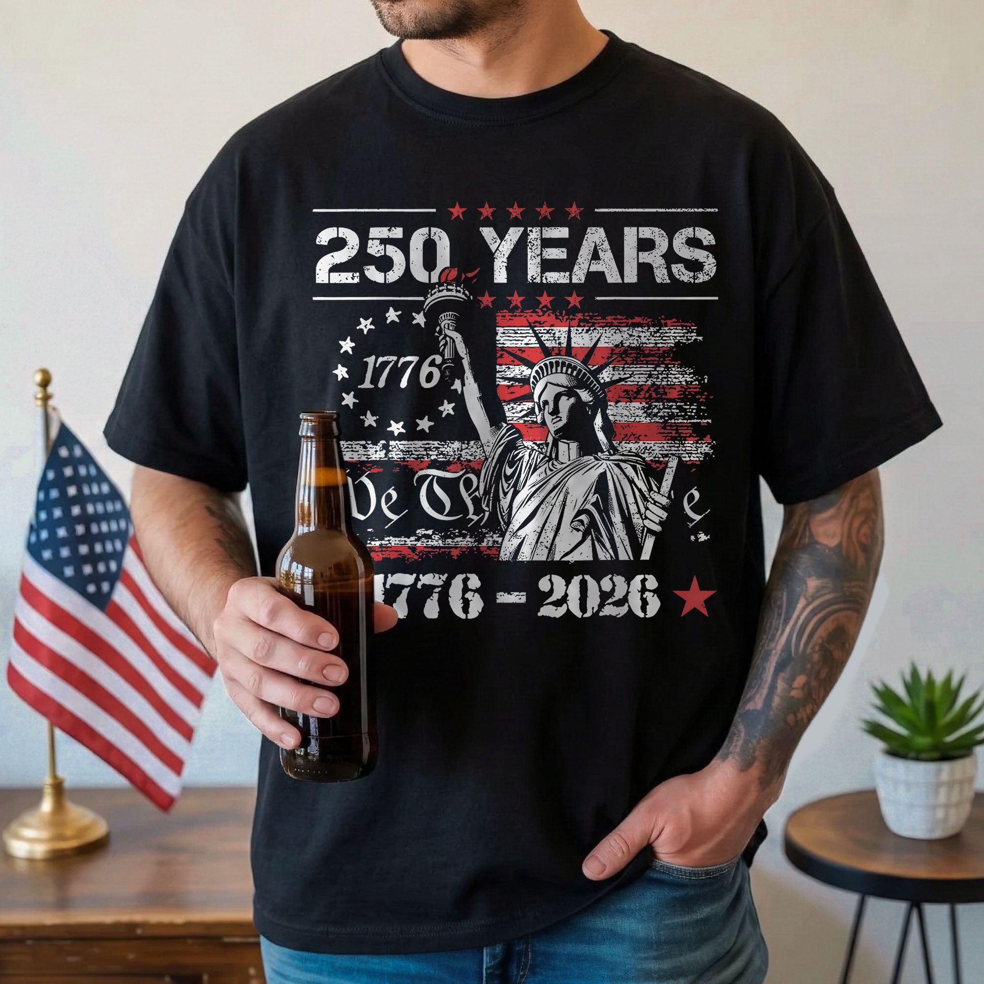 Vintage 250 Years American Flag 250th Birthday USA