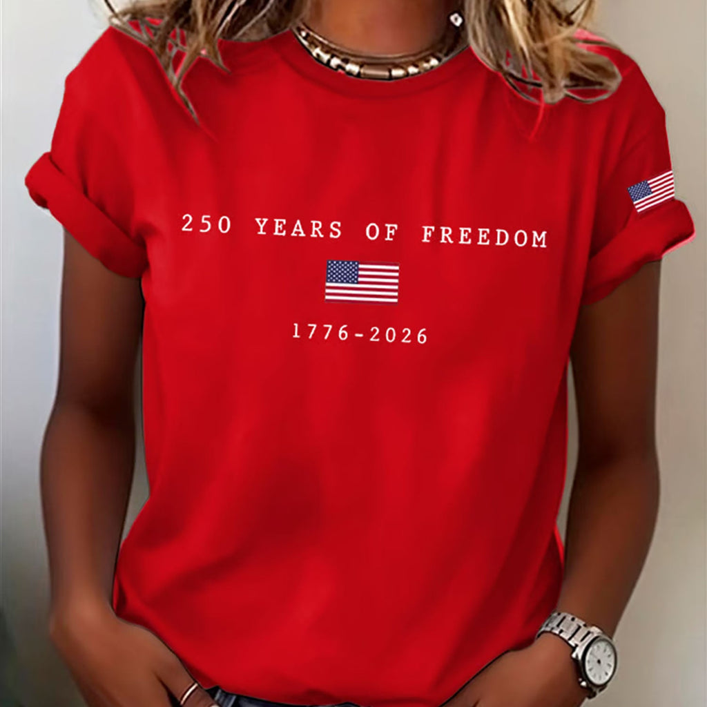Women's America Flag Print T-shirt