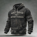Retro Veteran Tough Guy Print Hoodie