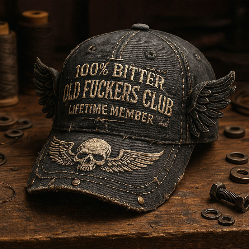 100% Bitter Old Fuckers Club Lifetime Member Vintage Printed Hat