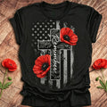 Women's Memorial Day Poppy Art Printed T-Shirt