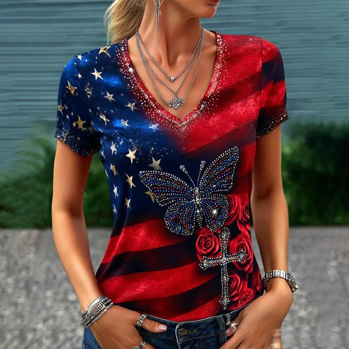 Women's Vintage Faith American Founding 250th Anniversary Short-Sleeved T-Shirt