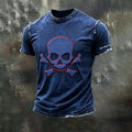 Retro Funny Old Man Skull Art Print Men's Casual T-Shirt