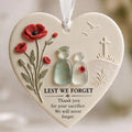 Lest We Forget Memorial Heart Ornament