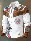 Men's Vintage American 250th Anniversary Distressed Western Shirt