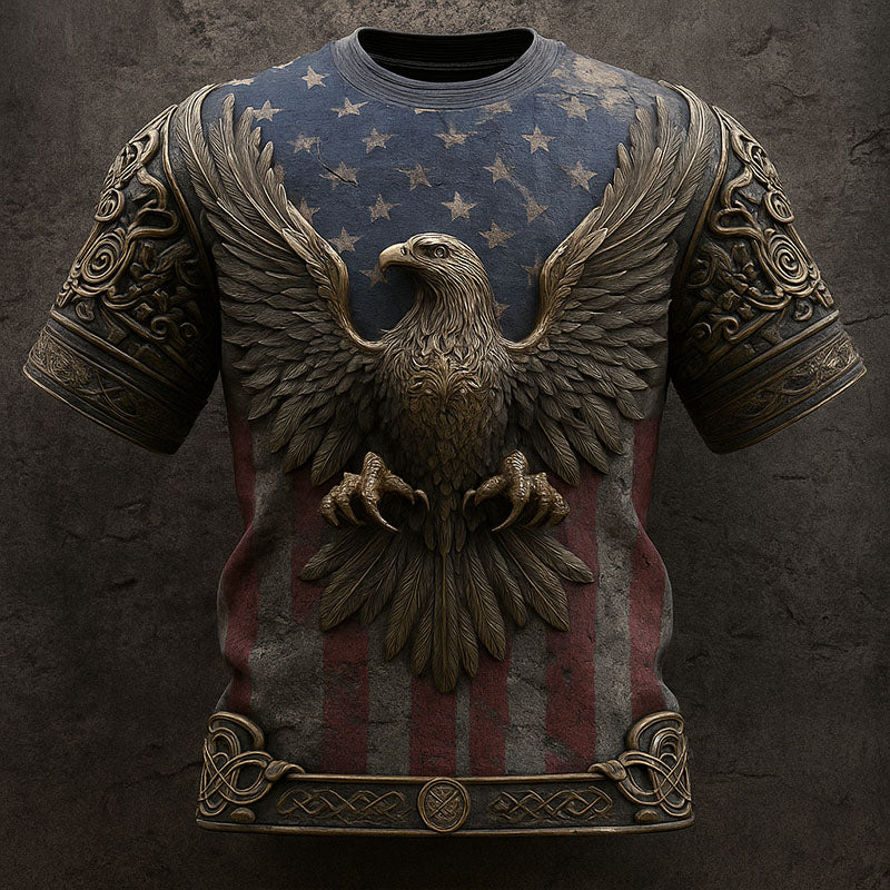 US 250th Anniversary Printed Short-Sleeved T-Shirt