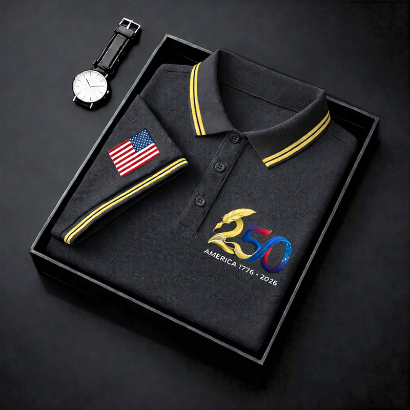US 250th Anniversary Art Print Men's Polo Shirt