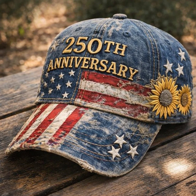 US Vintage 250th Anniversary Denim Printed Hat