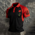 Men's Memorial Day Poppy Art Print Polo Shirt