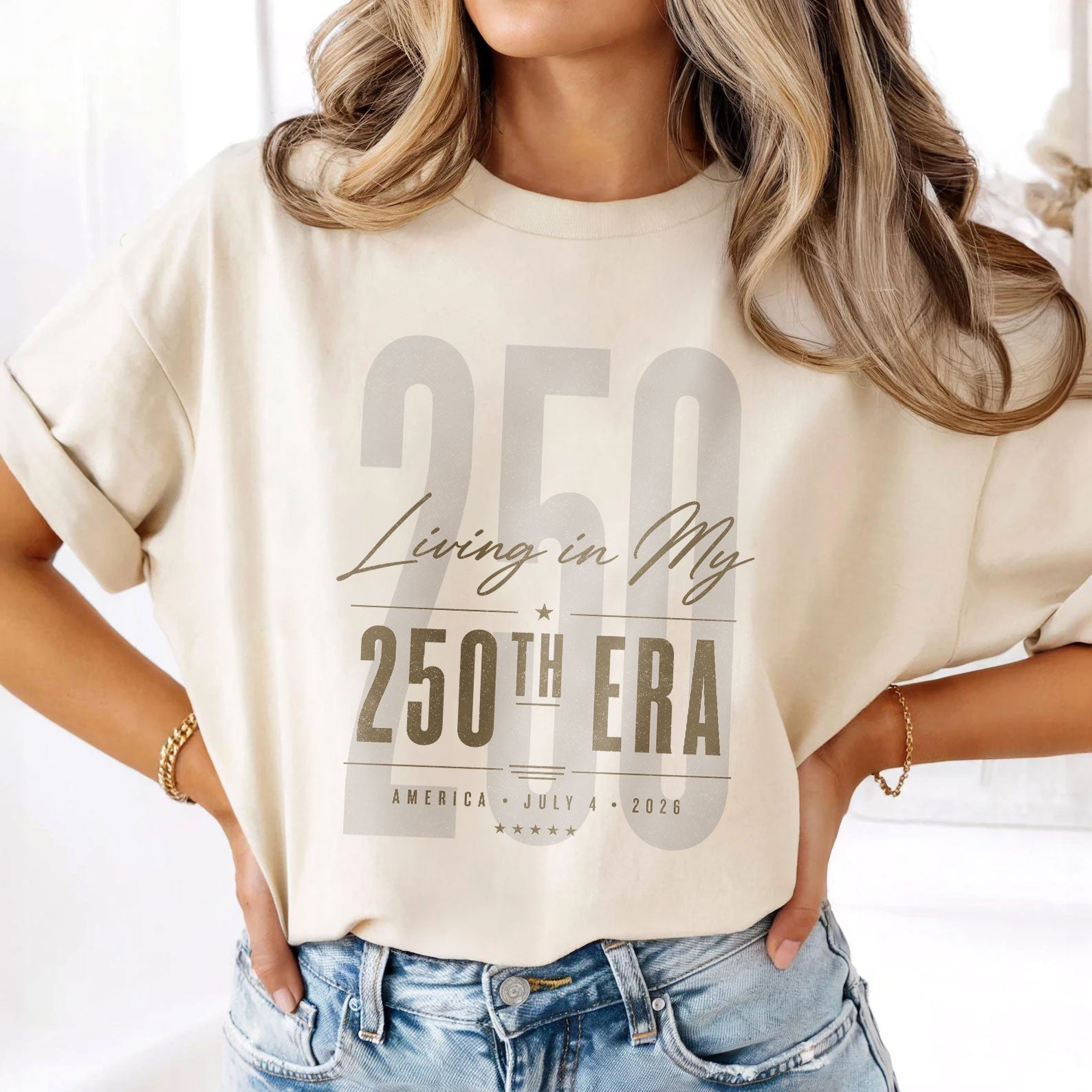 Living in my 250th ERA, America Semiquincentennial Comfort Colors Shirt