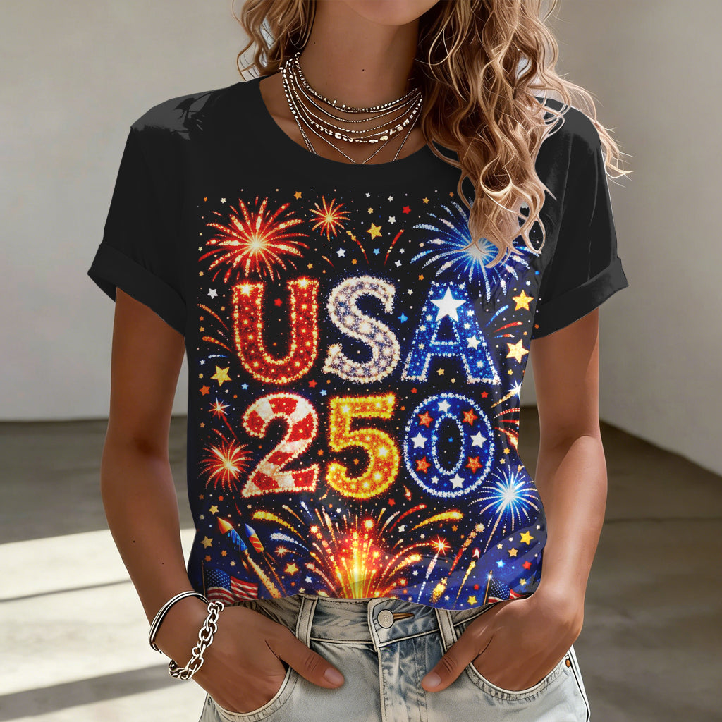 Women's 250th Anniversary Art Print Casual T-Shirt