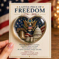 “A Little Piece of Freedom” USA 250th Anniversary Heart Keepsake Ornament (1776–2026) – Patriotic Memorial Gift
